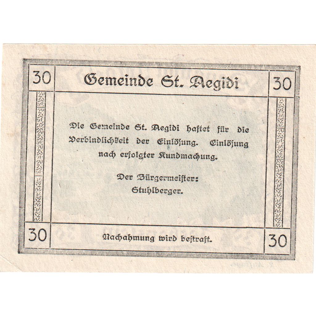 Austria, Jochenstein, 30 Heller, SC