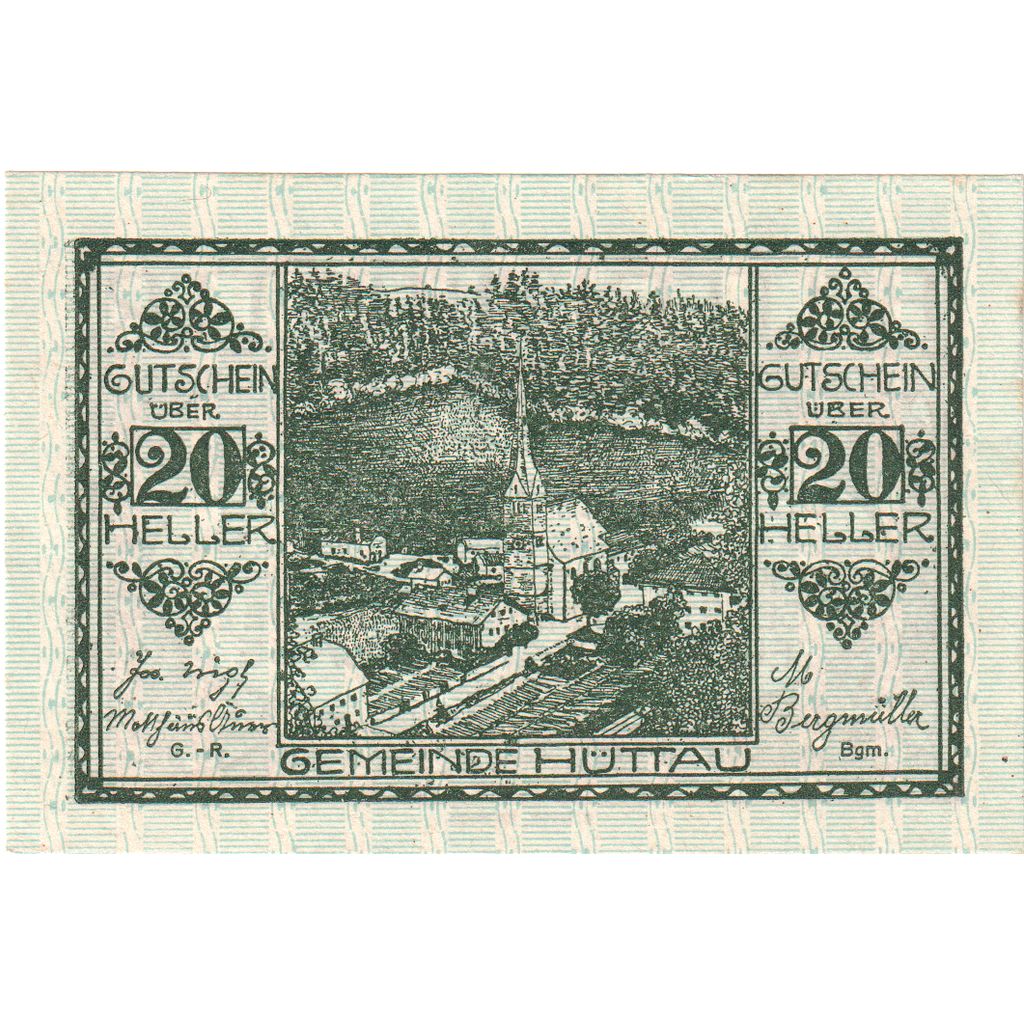 Austria, Hüttau, 20 Heller, 1921-01-31, SC
