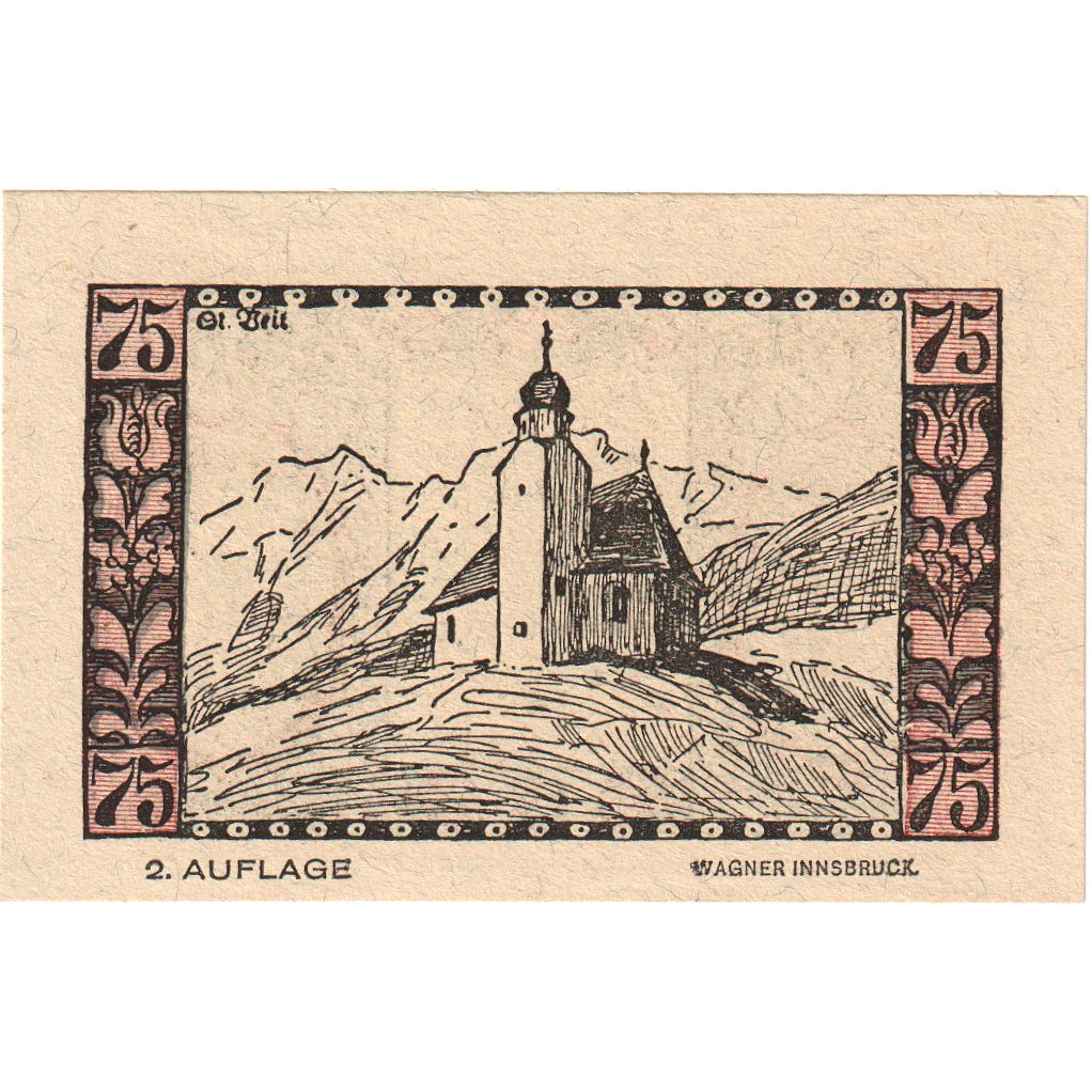 Austria, Telfs, 75 Heller, 1921-01-31, SC