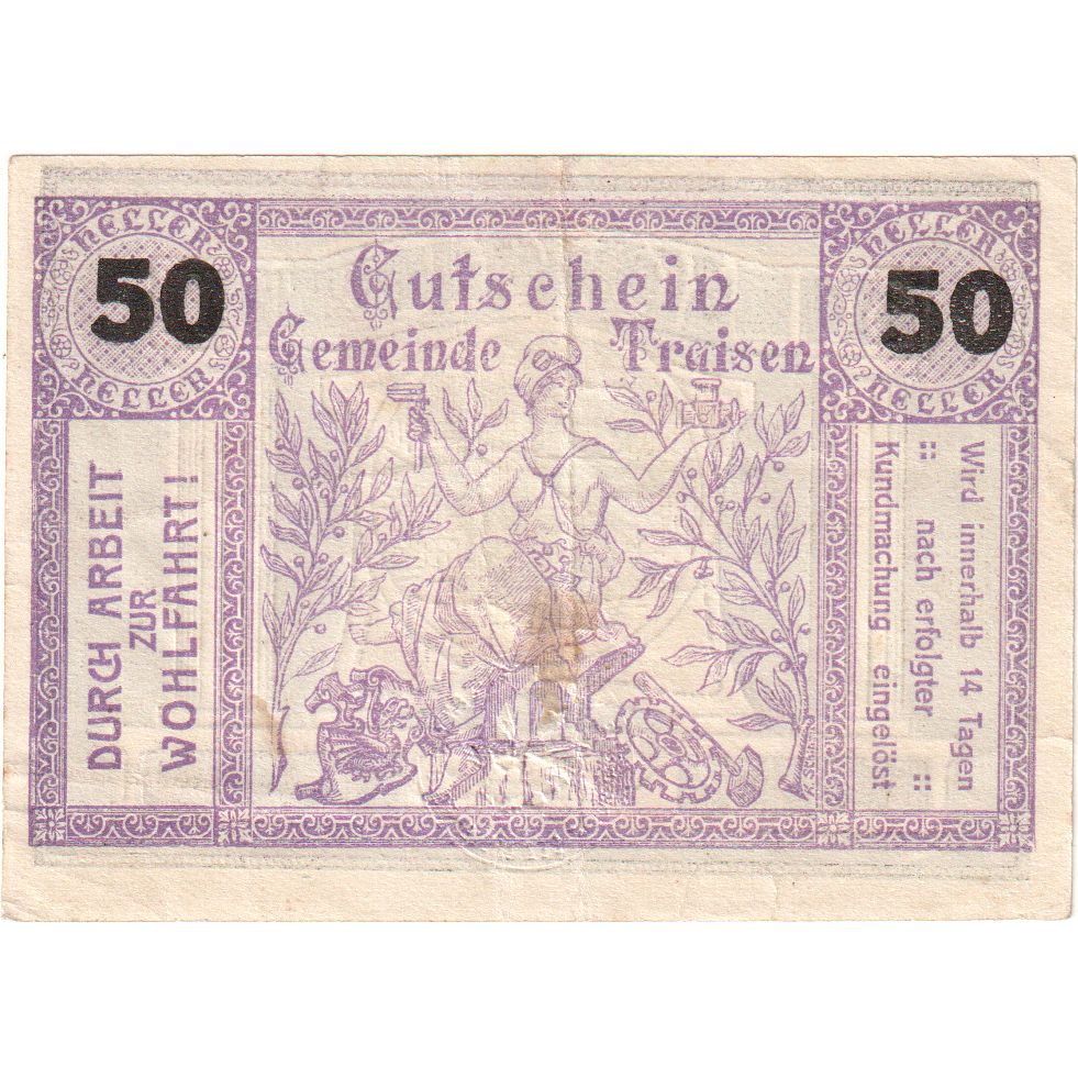 Oostenrijk, Traisen, 50 Heller, TTB