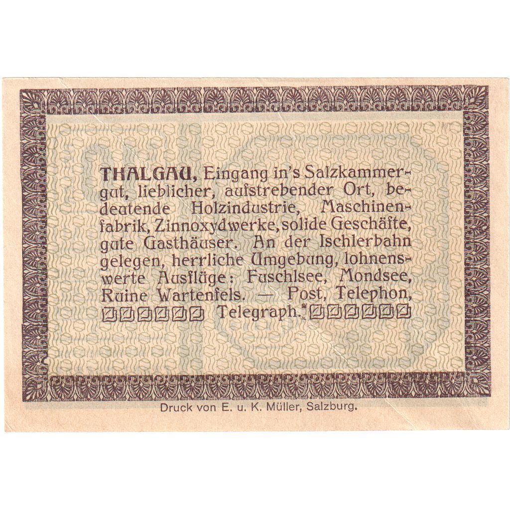 Oostenrijk, Thalgau, 10 Heller, 1920-09-30, SPL