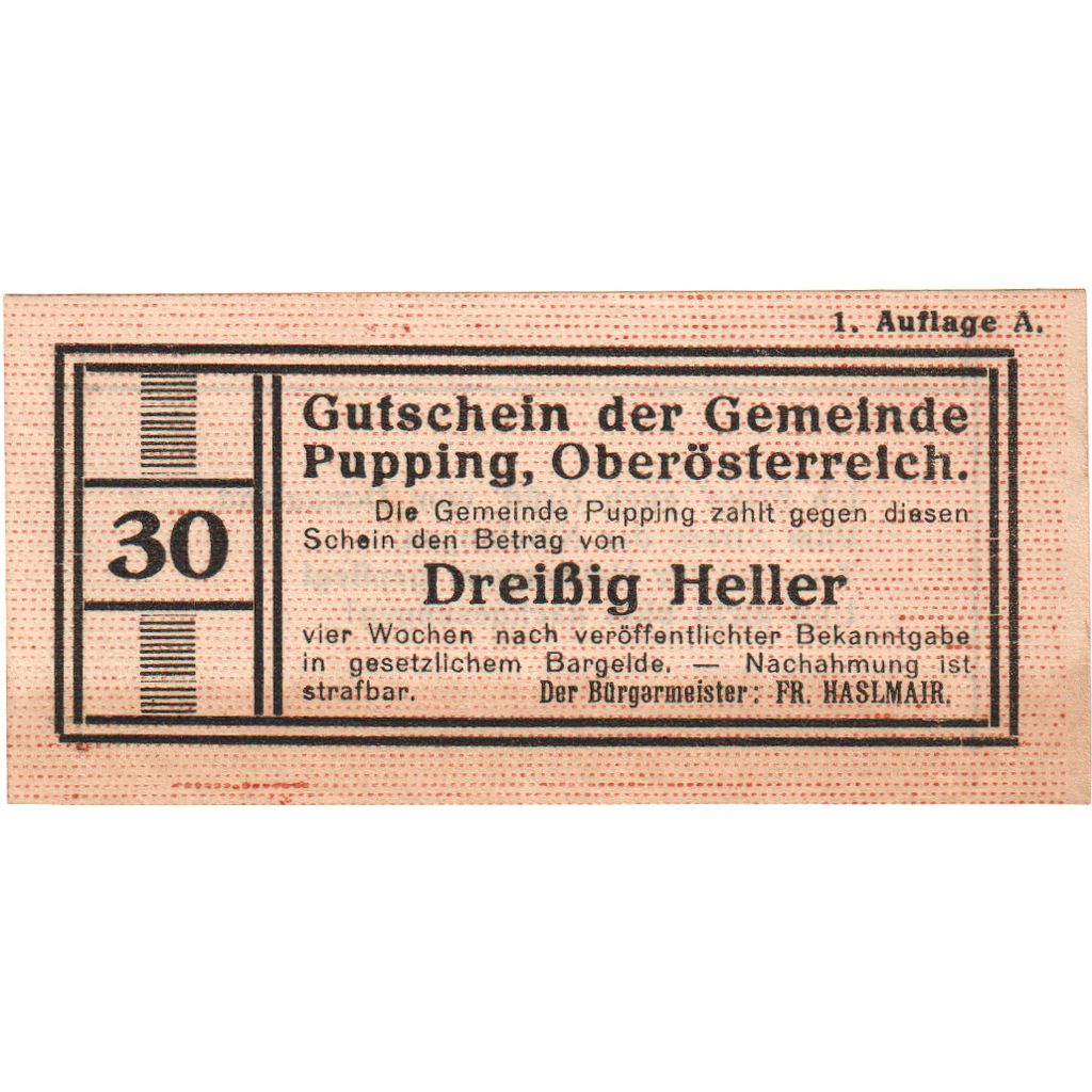 Oostenrijk, Pupping, 30 Heller, SPL