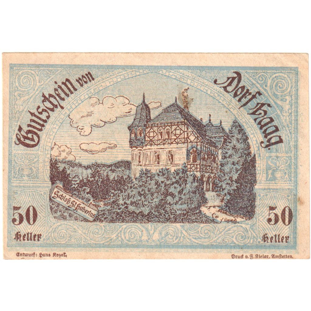 Austria, Dorf Haag, 50 Heller, 1920-12-30, EBC