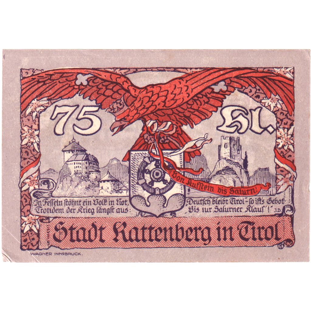 Oostenrijk, Rattenberg, 75 Heller, 1920-12-31, SPL