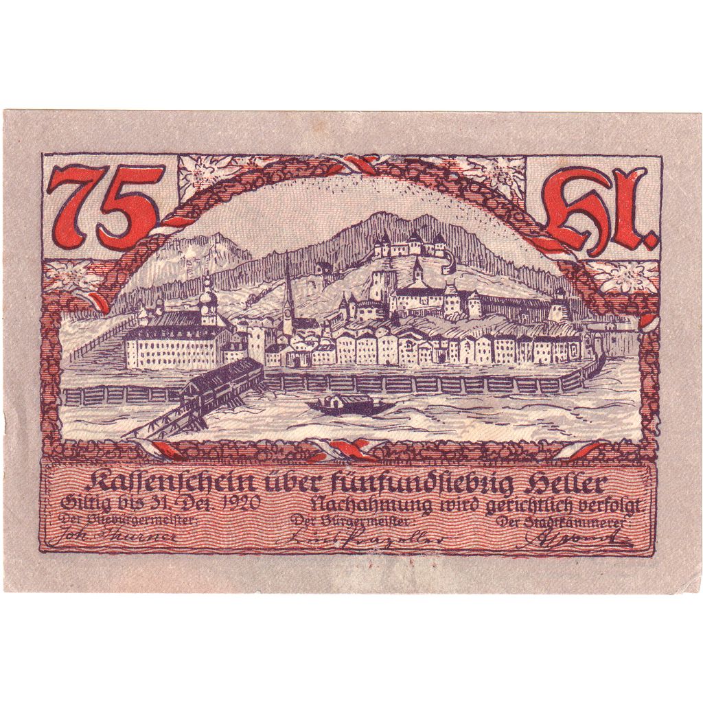 Oostenrijk, Rattenberg, 75 Heller, 1920-12-31, SPL
