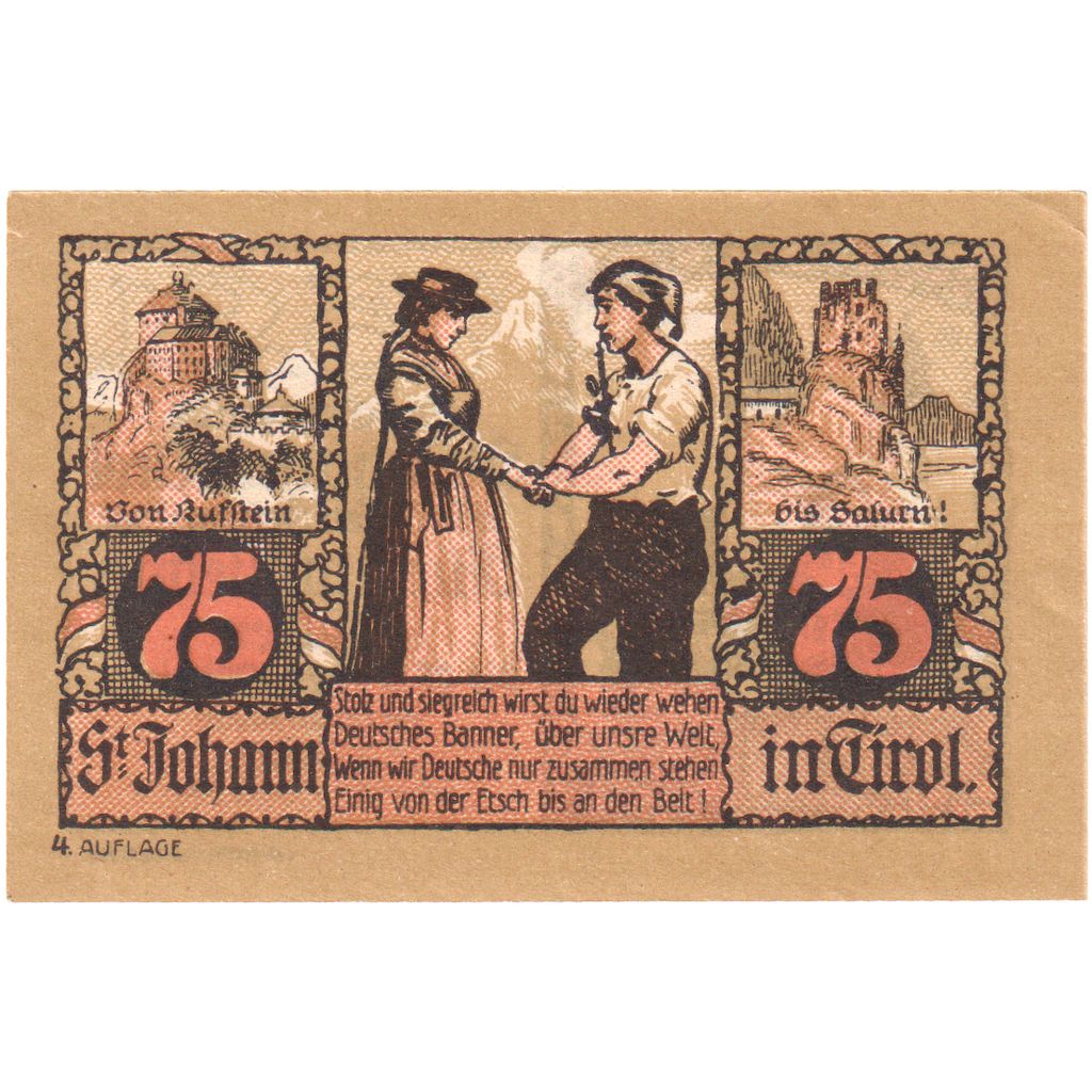 Austria, St Johann in Tirol, 75 Heller, 1921-01-31, AU(55-58)