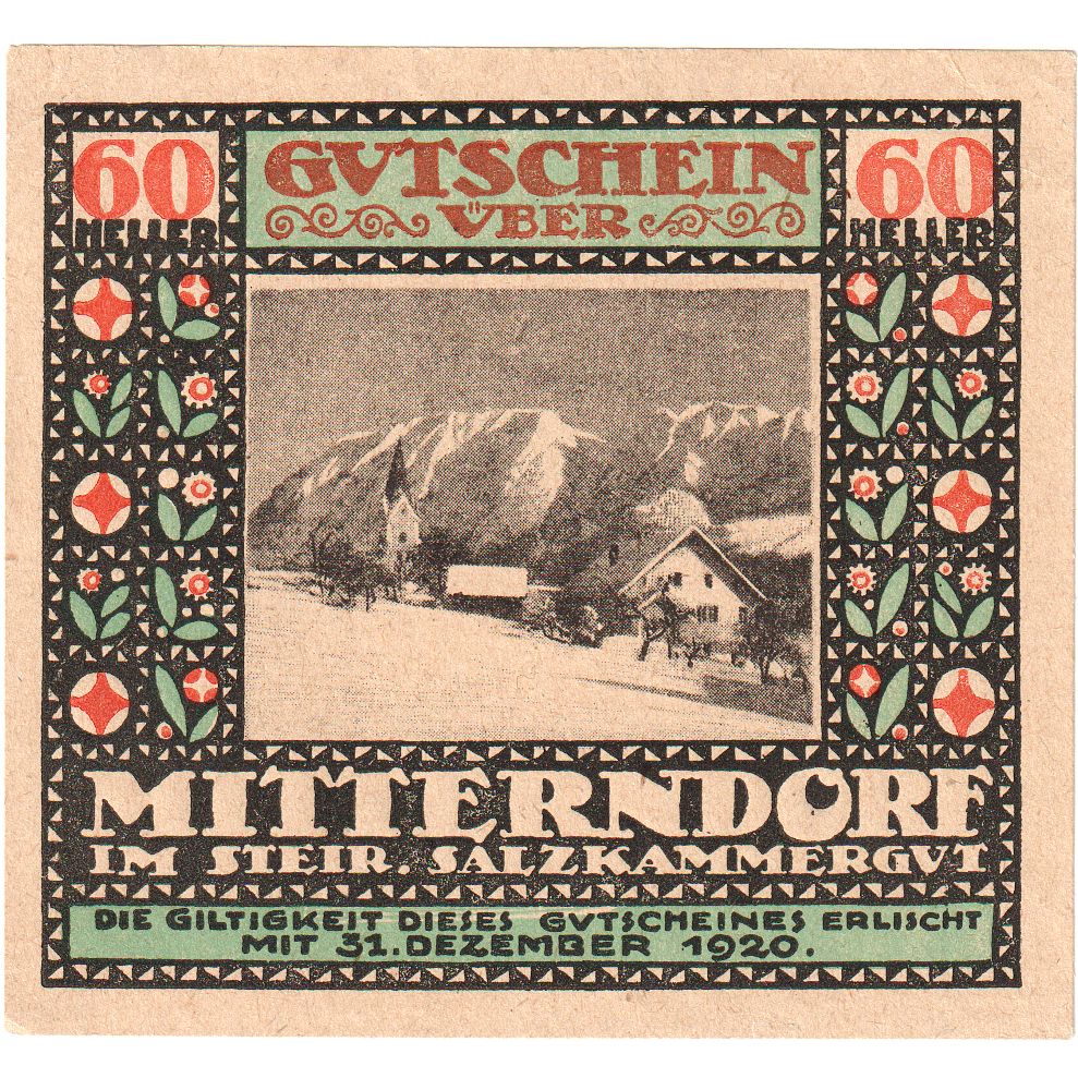 Österreich, Mitterndorf, 60 Heller, 1920-12-31, UNZ-