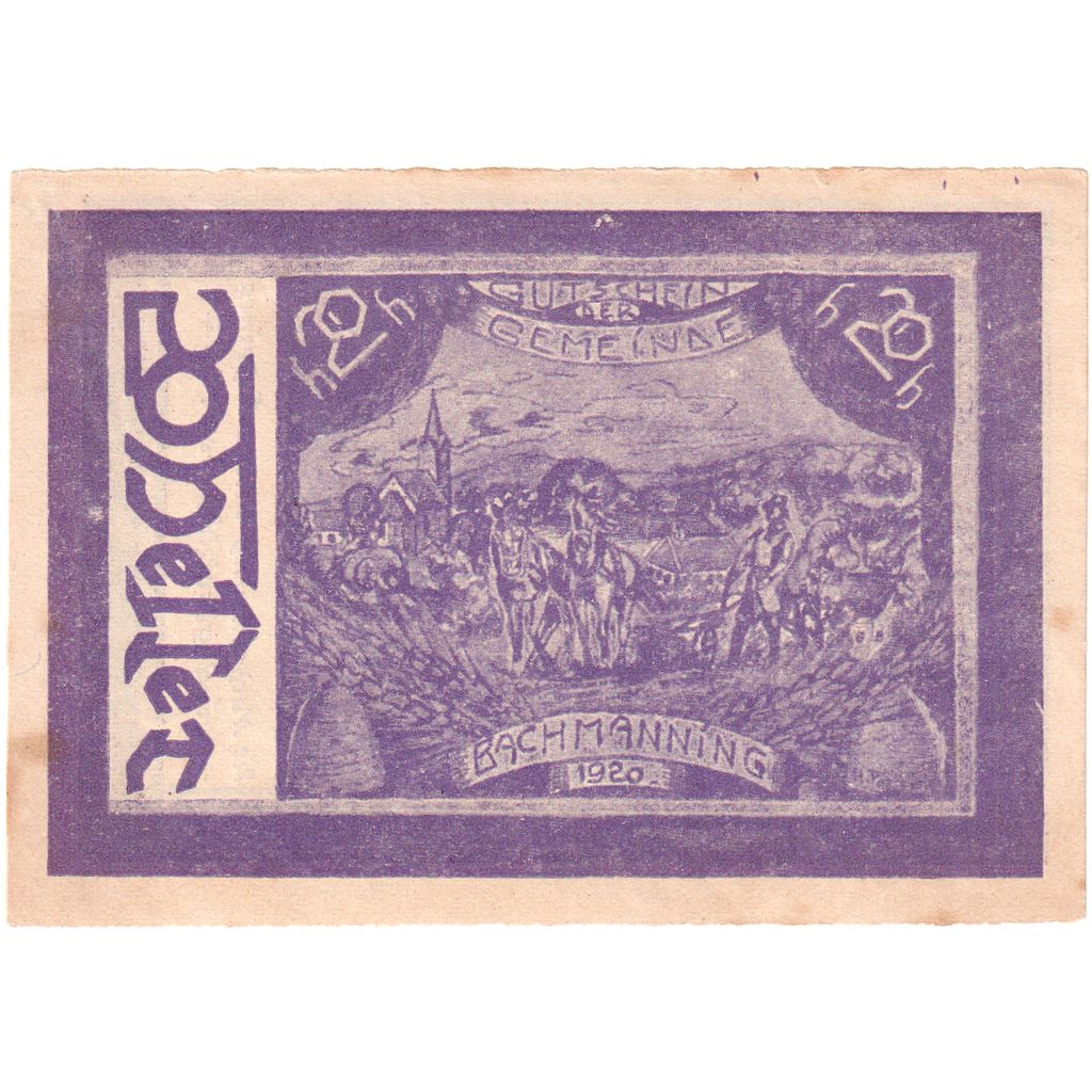 Österreich, Bachmanning, 20 Heller, 1921-06-15, VZ