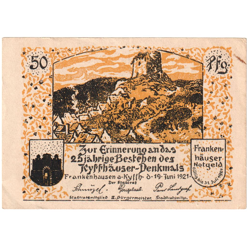 Alemania, Frankenhausen, 50 Pfennig, 1921-07-31, MBC+