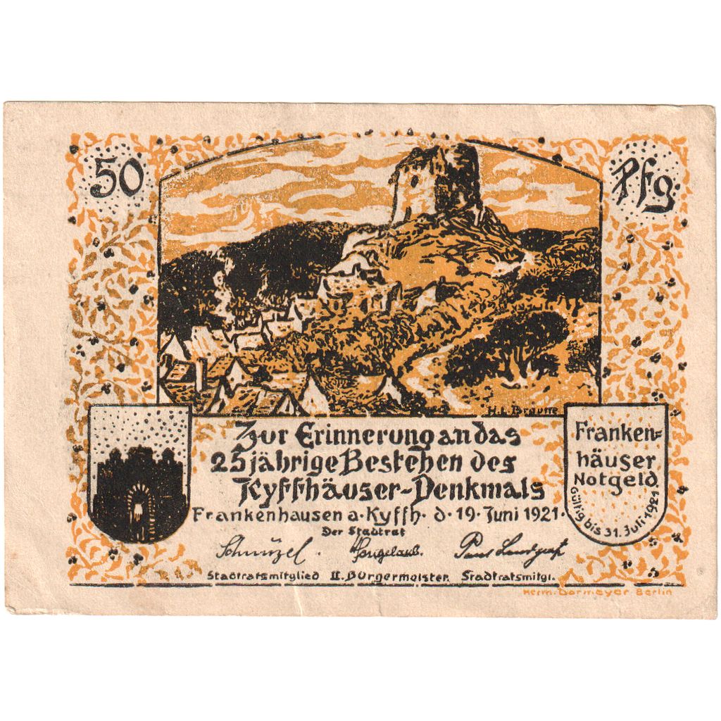 Alemania, Frankenhausen, 50 Pfennig, 1921-07-31, MBC+