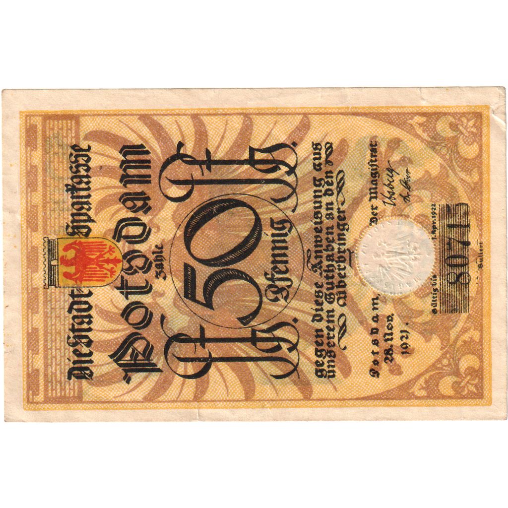 Alemania, Potsdam, 50 Pfennig, 1922-04-01, MBC
