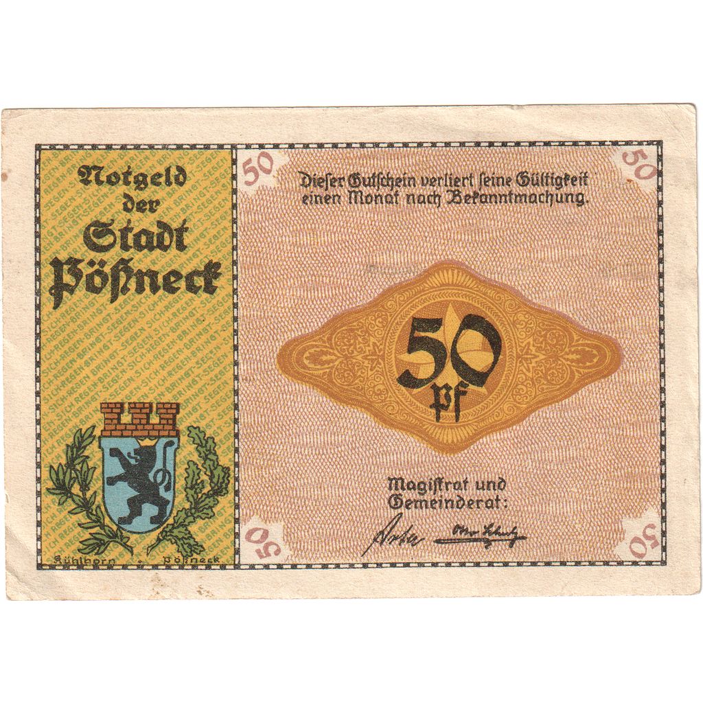 Alemania, Possneck, 50 Pfennig, MBC+