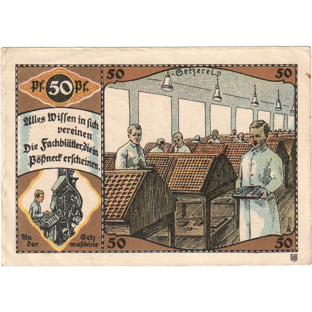 Alemania, Possneck, 50 Pfennig, MBC+