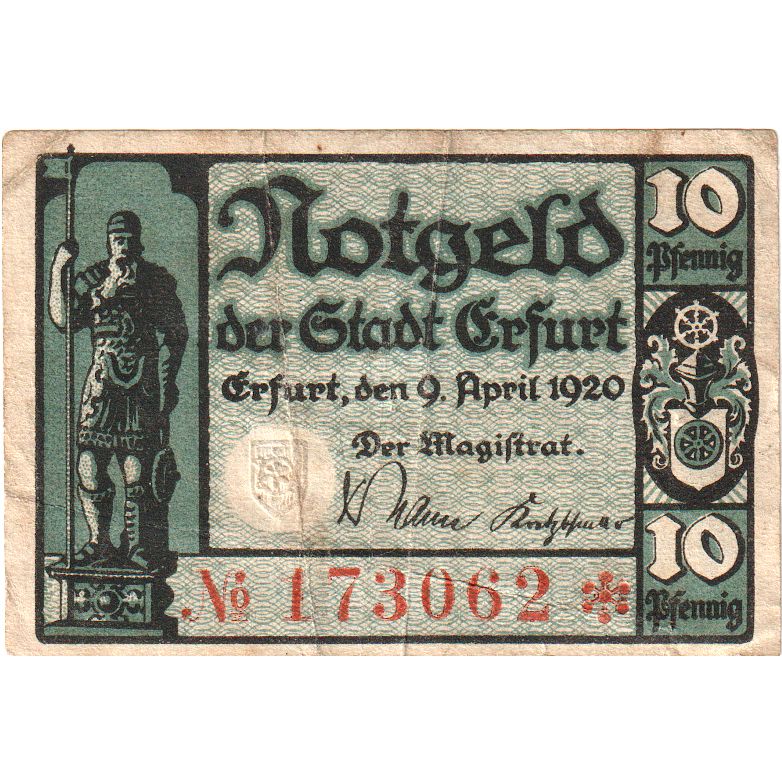 Deutschland, Erfurt, 10 Pfennig, 1920-04-09, S