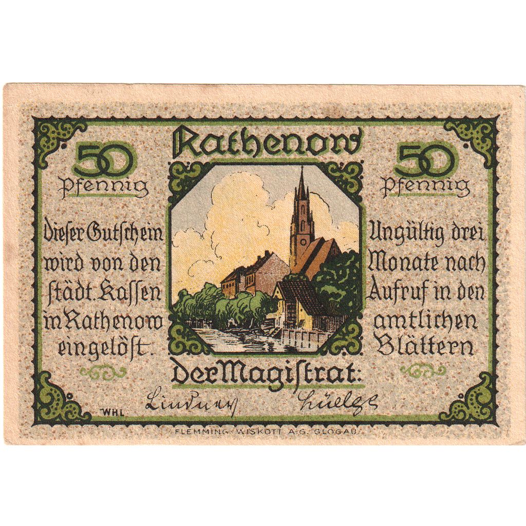 Deutschland, Rathenow, 50 Pfennig, UNZ-