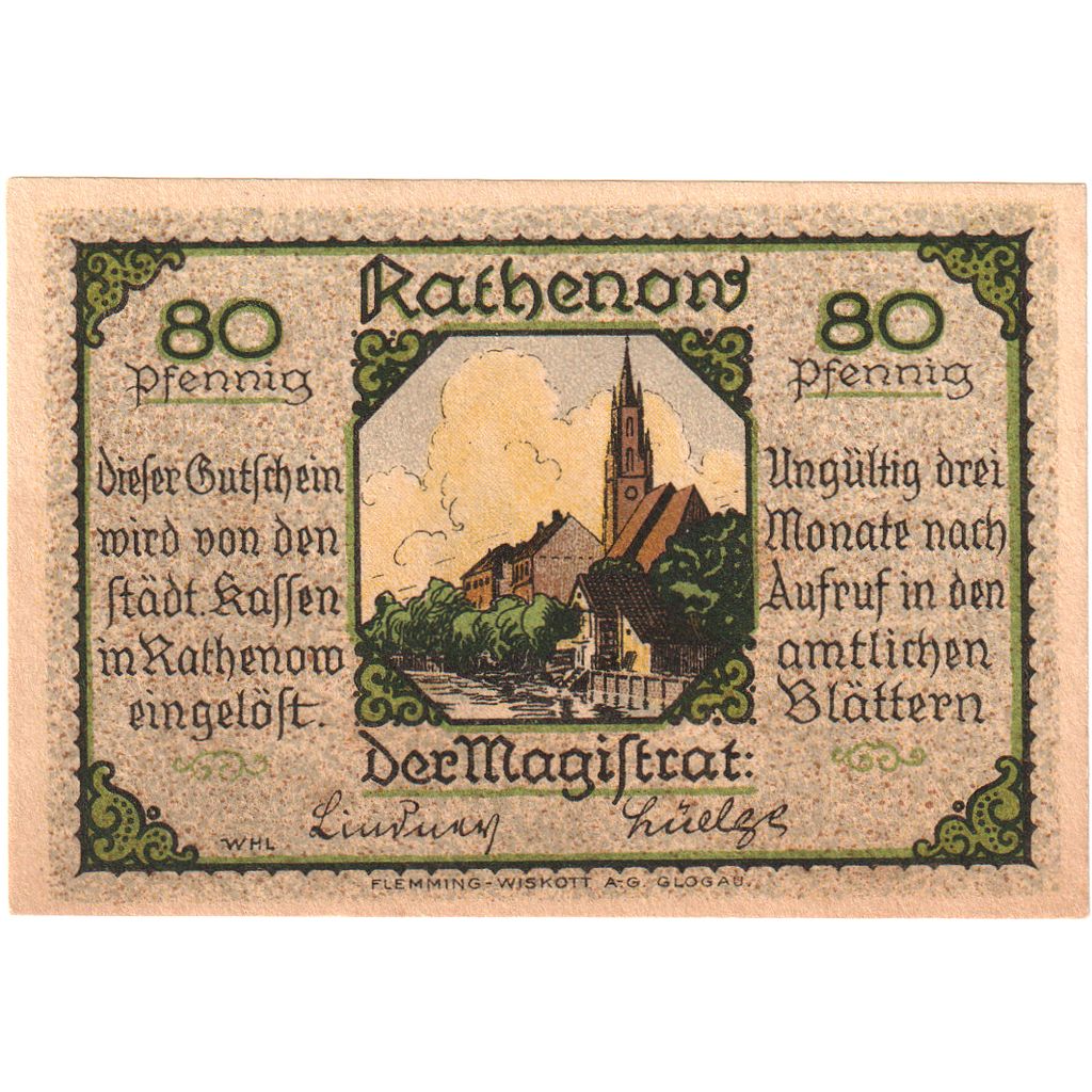 Deutschland, Rathenow, 80 Pfennig, UNZ-
