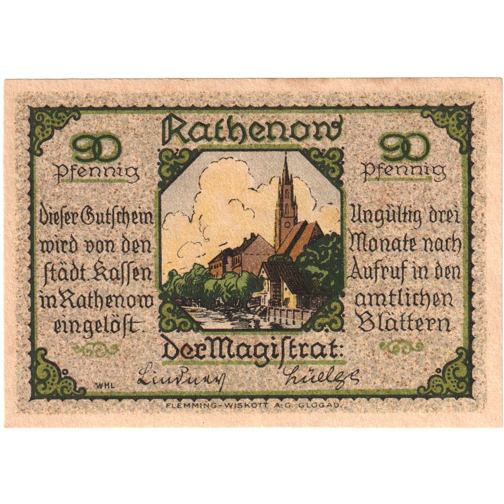 Deutschland, Rathenow, 90 Pfennig, UNZ-