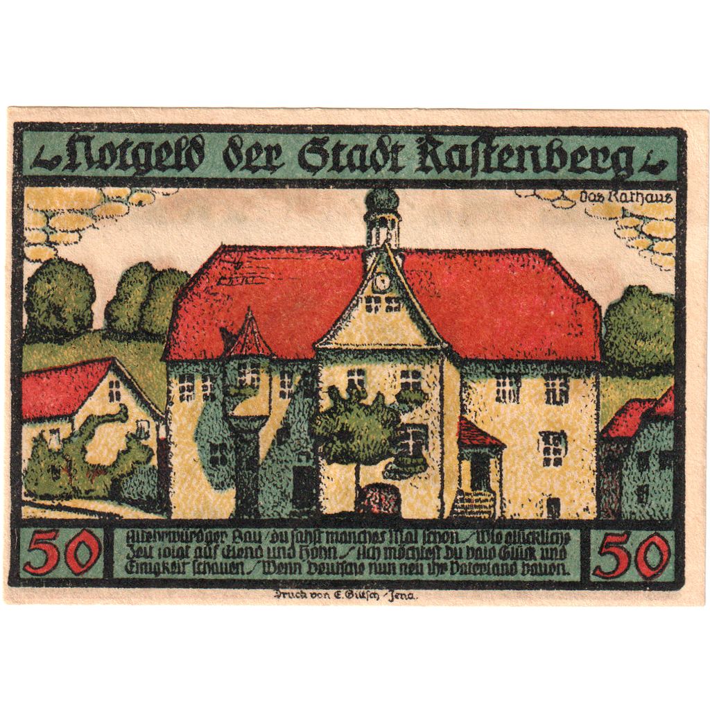 Alemania, Rastenberg, 50 Pfennig, 1921-09-01, SC