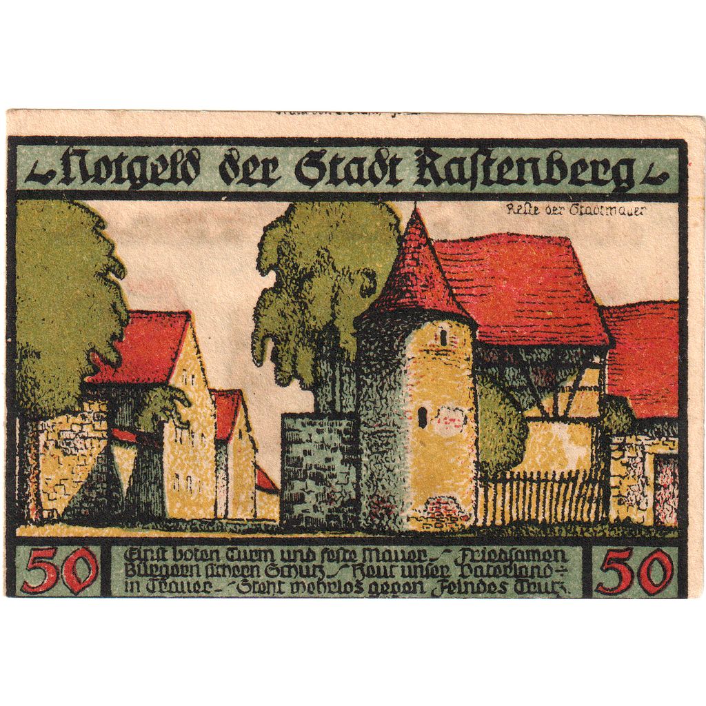 Alemania, Rastenberg, 50 Pfennig, 1921-09-01, MBC+