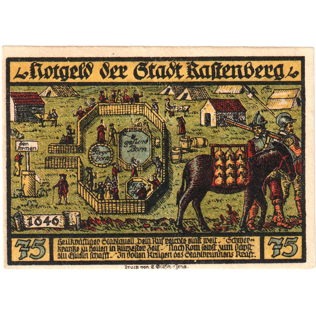 Alemania, Rastenberg, 75 Pfennig, 1921-09-01, EBC