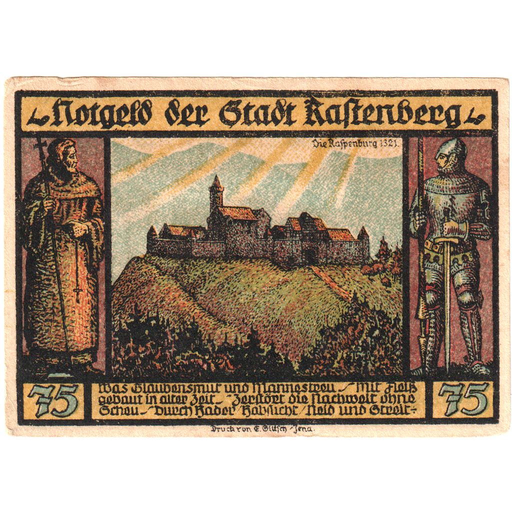Alemania, Rastenberg, 75 Pfennig, 1921-09-01, MBC