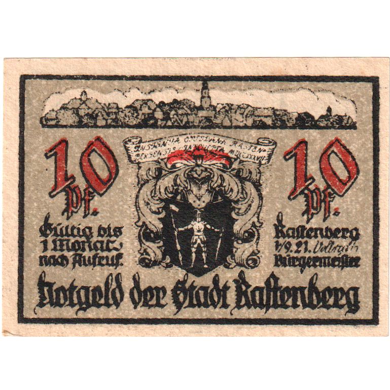 Alemania, Rastenberg, 10 Pfennig, 1921-09-01, SC