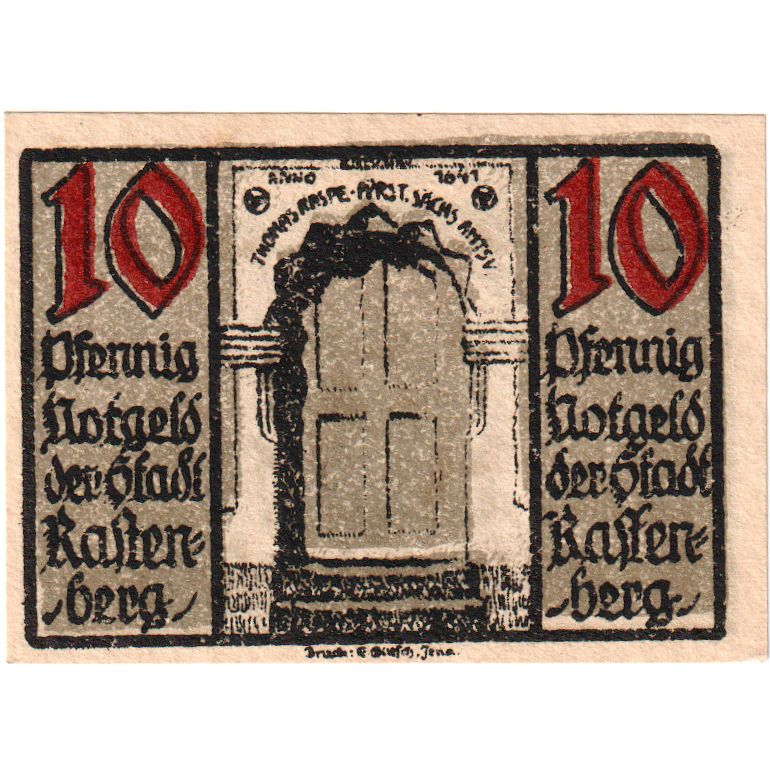 Alemania, Rastenberg, 10 Pfennig, 1921-09-01, SC