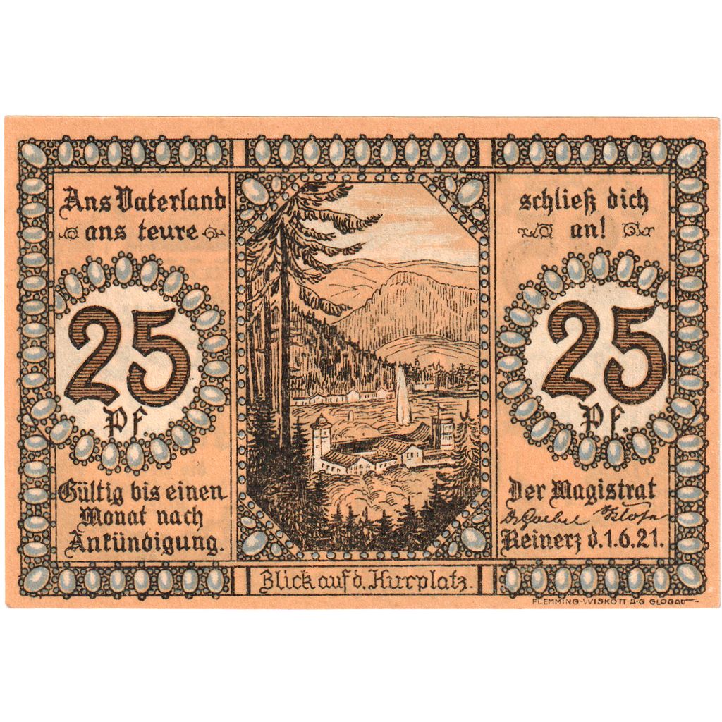 Niemcy, Bad Reinerz, 25 Pfennig, 1921-06-01, UNC(63)