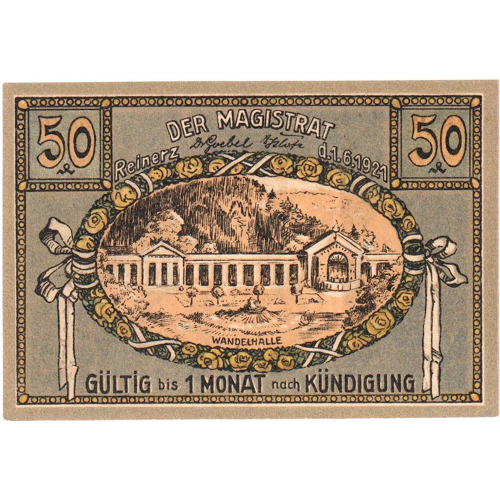 Niemcy, Bad Reinerz, 50 Pfennig, 1921-06-01, UNC(63)