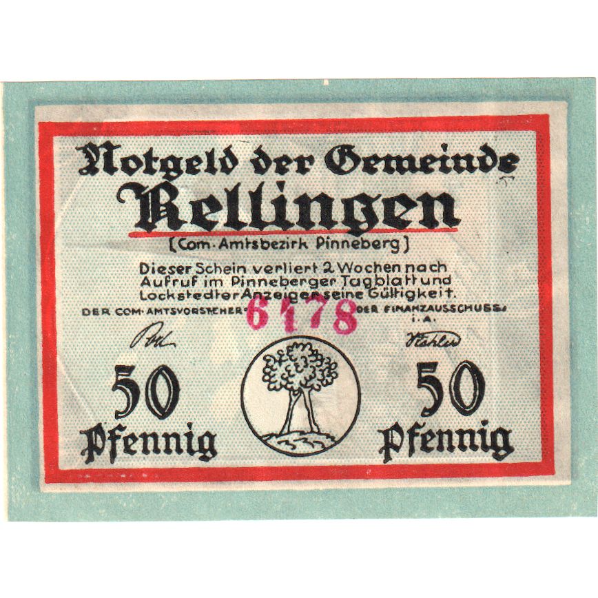 Deutschland, Rellingen, 50 Pfennig, UNZ-