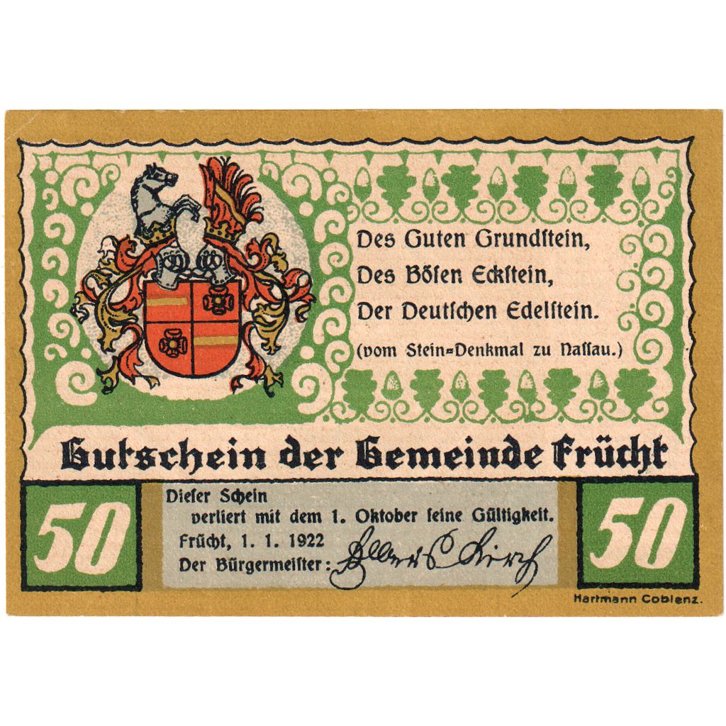 Alemania, Frücht, 50 Pfennig, 1922-10-01, SC