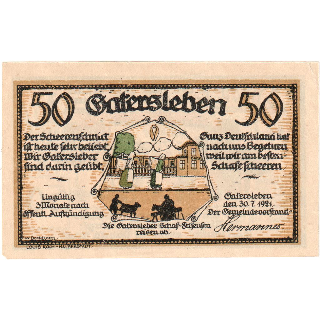 Alemania, Gatersleben, 50 Pfennig, 1921-07-30, SC