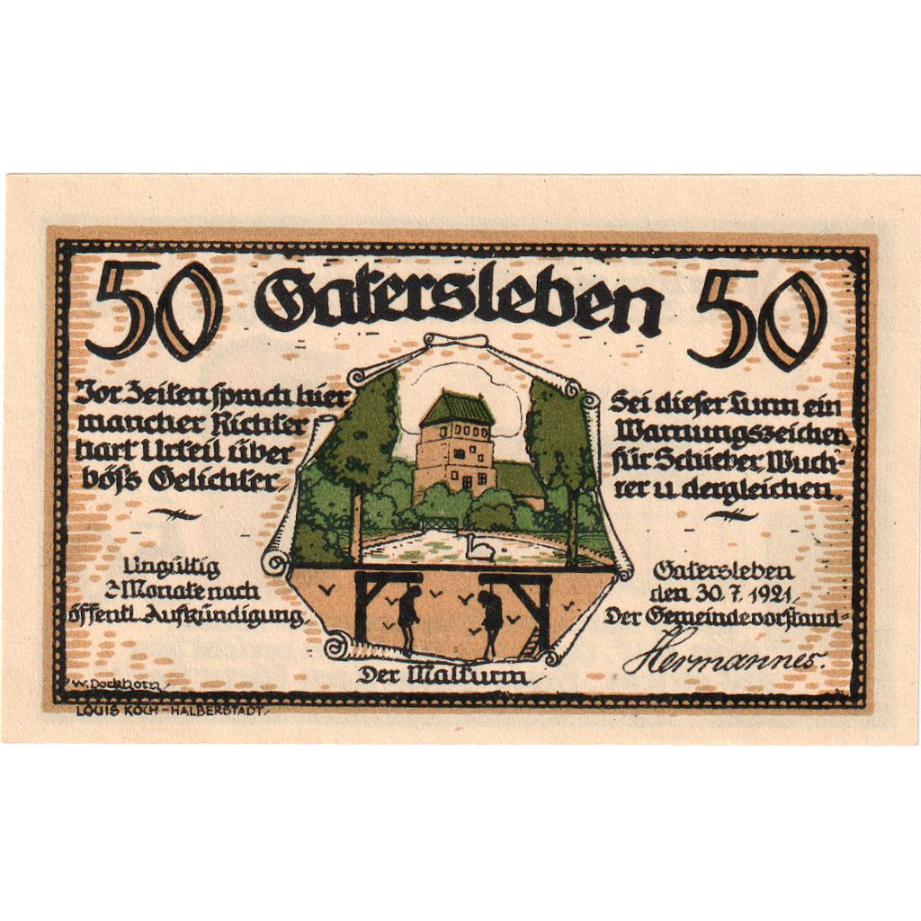 Alemania, Gatersleben, 50 Pfennig, 1921-07-30, SC