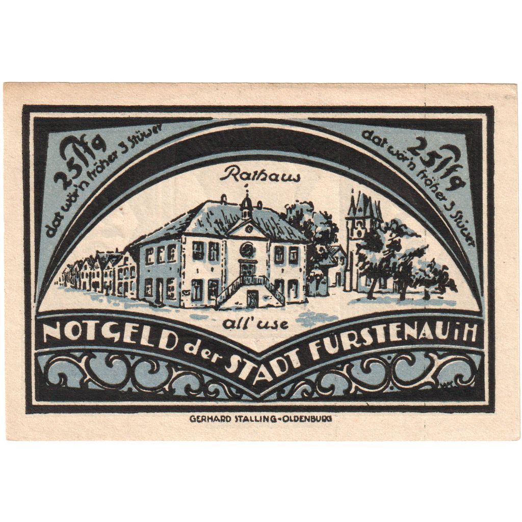 Niemcy, Furstenau, 25 Pfennig, 1921-12-06, AU(55-58)