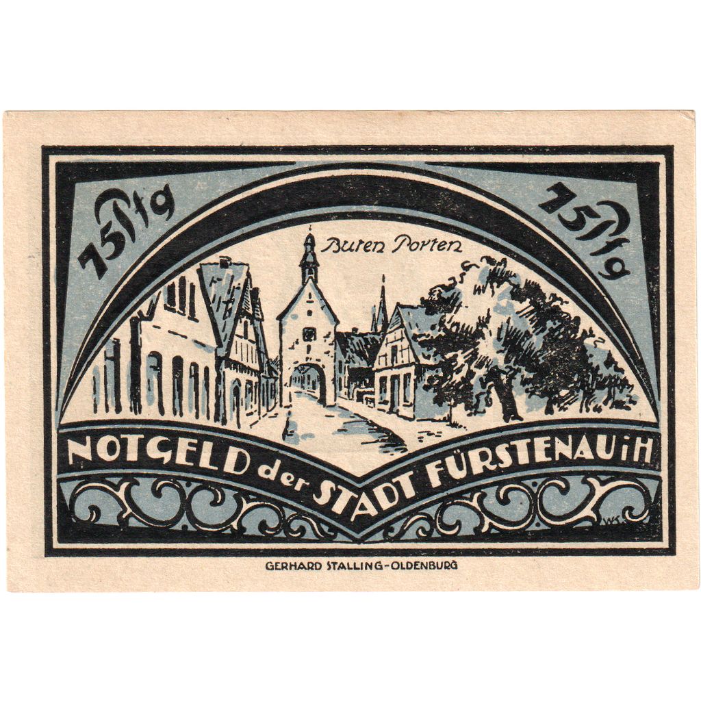 Deutschland, Furstenau, 75 Pfennig, 1921-12-06, UNZ-