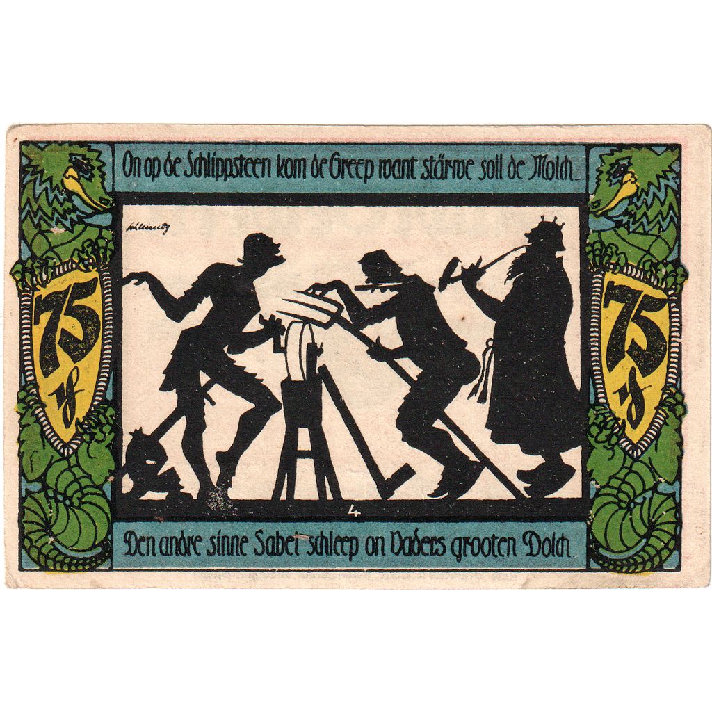 Niemcy, Geldern, 75 Pfennig, 1921-11-04, AU(55-58)