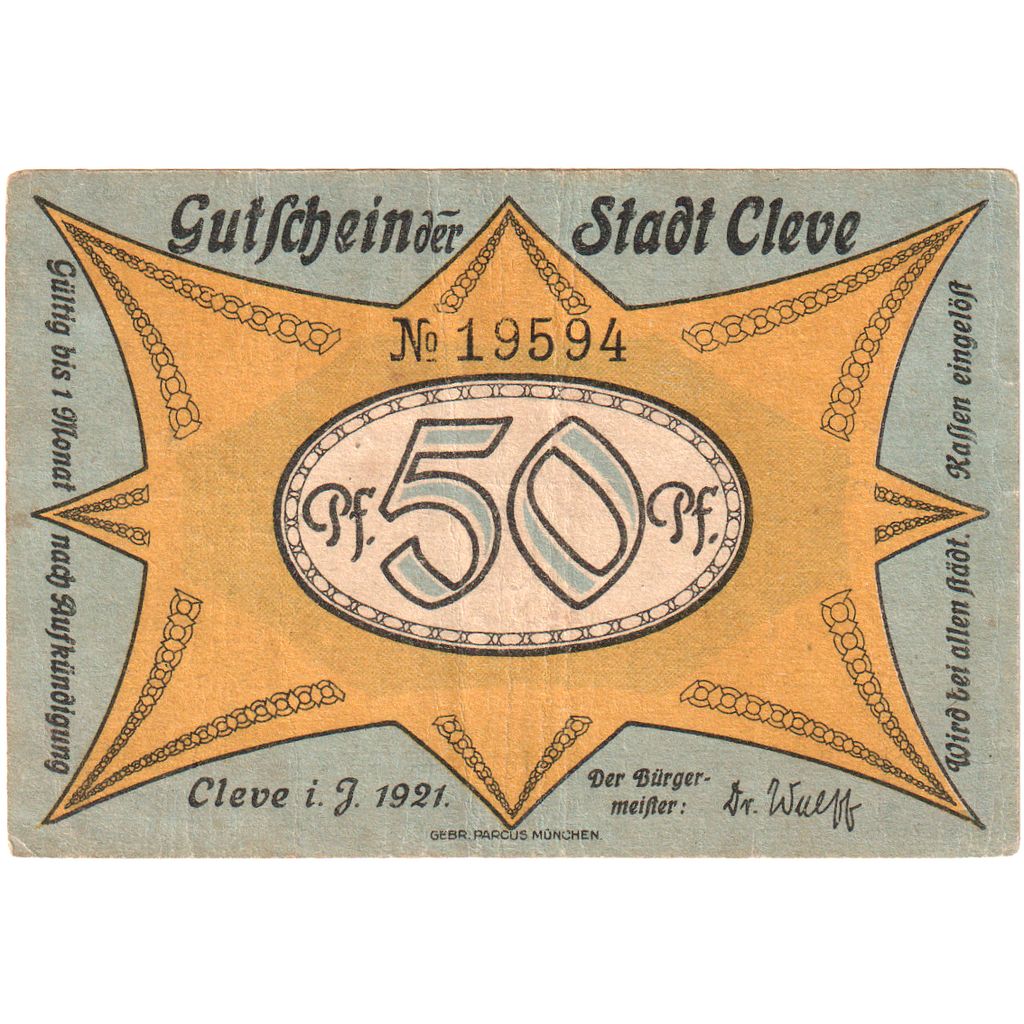 Alemania, Cleve, 50 Pfennig, MBC
