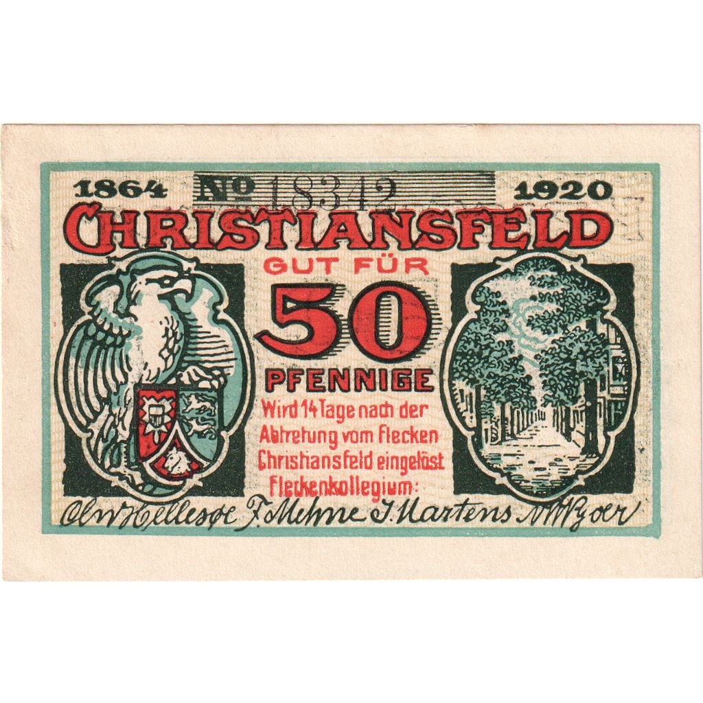 Alemania, Christiansfeld, 50 Pfennig, EBC