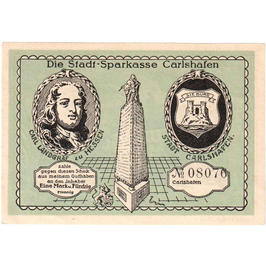 Germania, Carlshafen, 1.5 Mark, SPL