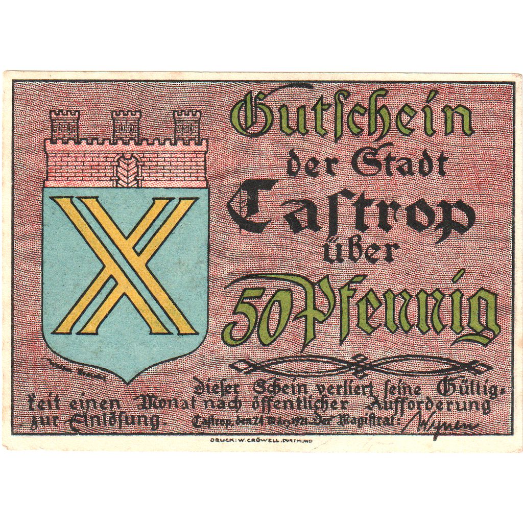 Deutschland, Castrop, 50 Pfennig, 1921-03-24, UNZ-