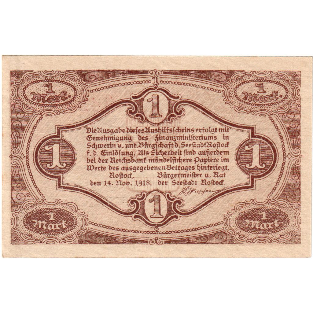 Deutschland, Rostock, 1 Mark, UNZ-