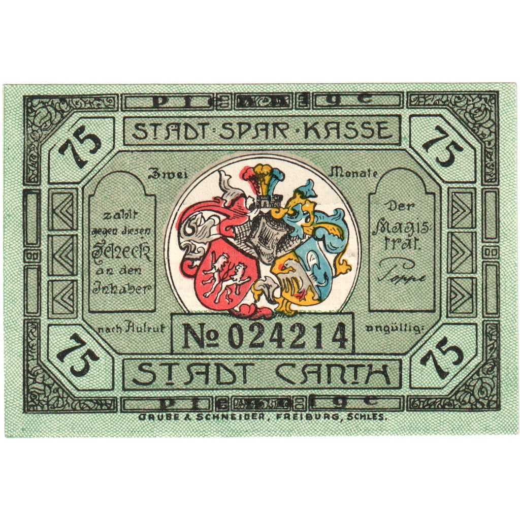 Alemania, Canth, 75 Pfennig, SC