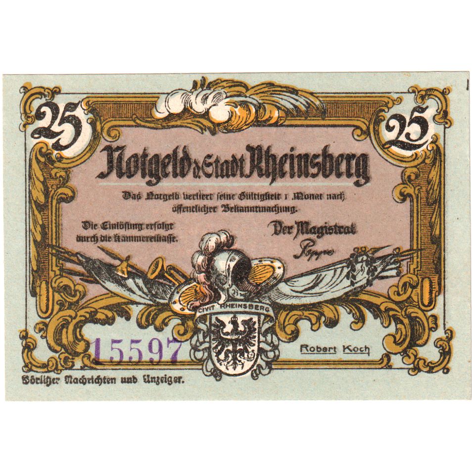 Alemania, Rheinsberg, 25 Pfennig, SC