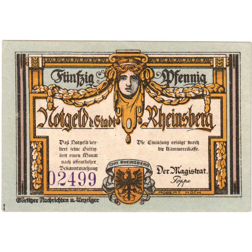 Alemania, Rheinsberg, 50 Pfennig, SC