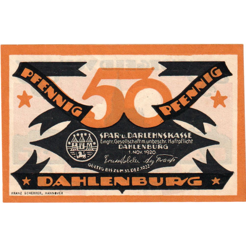 Alemania, Dahlenburg, 50 Pfennig, 1922-12-31, SC