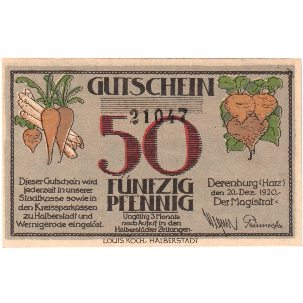 Alemania, Derenburg, 50 Pfennig, 1920-12-20, SC