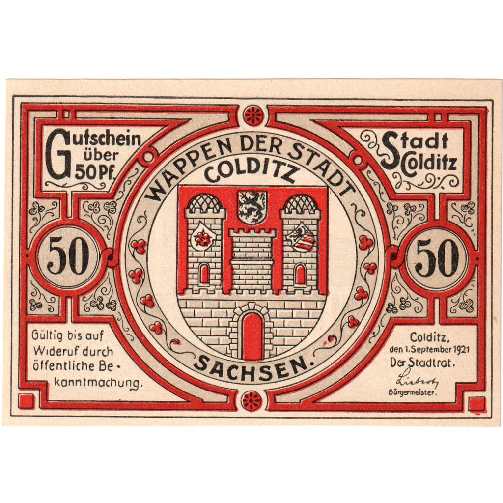 Germania, Colditz, 50 Pfennig, 1921-09-01, SPL