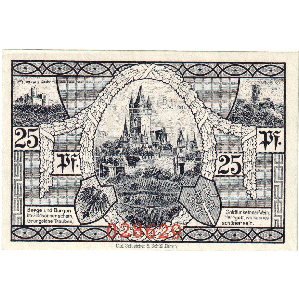 Deutschland, Cochem Landkreis, 25 Pfennig, UNZ-