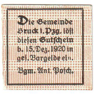 Germany, Brück im B, 50 Heller, 1921-05-01, EF(40-45)