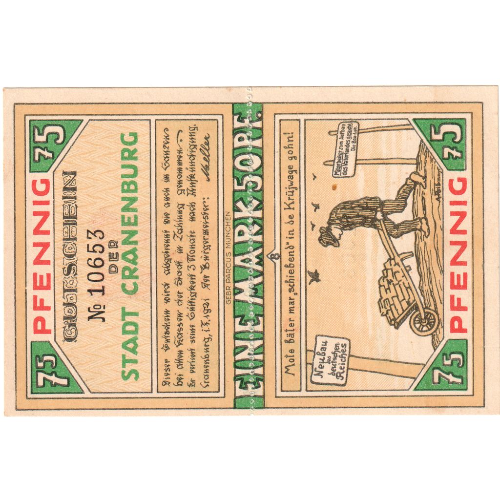 Germania, Cranenburg, 1.5 Mark, 1921-02-01, SPL